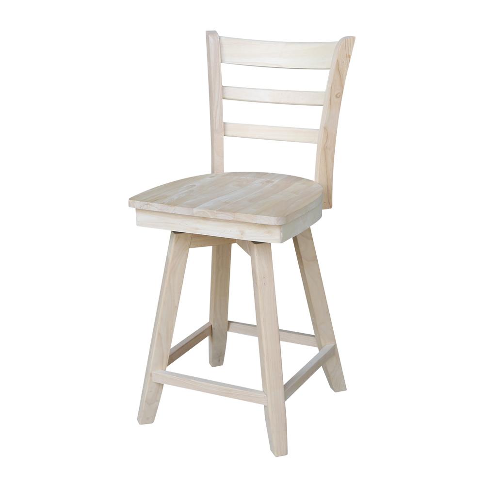 Emily Counter height Stool - 24" Seat Height - With Swivel And Auto Return, Unfinished. Picture 10