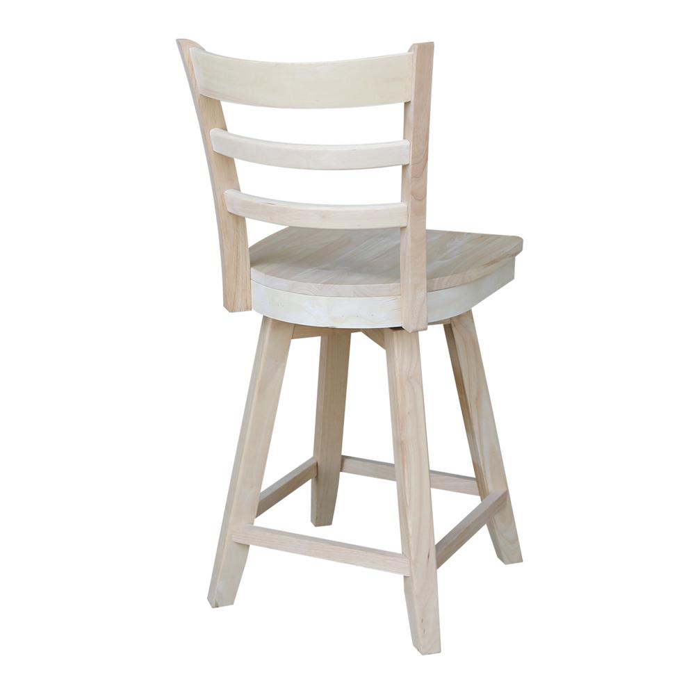 Emily Counter height Stool - 24" Seat Height - With Swivel And Auto Return, Unfinished. The main picture.