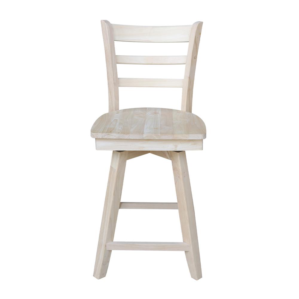 Emily Counter height Stool - 24" Seat Height - With Swivel And Auto Return, Unfinished. Picture 4