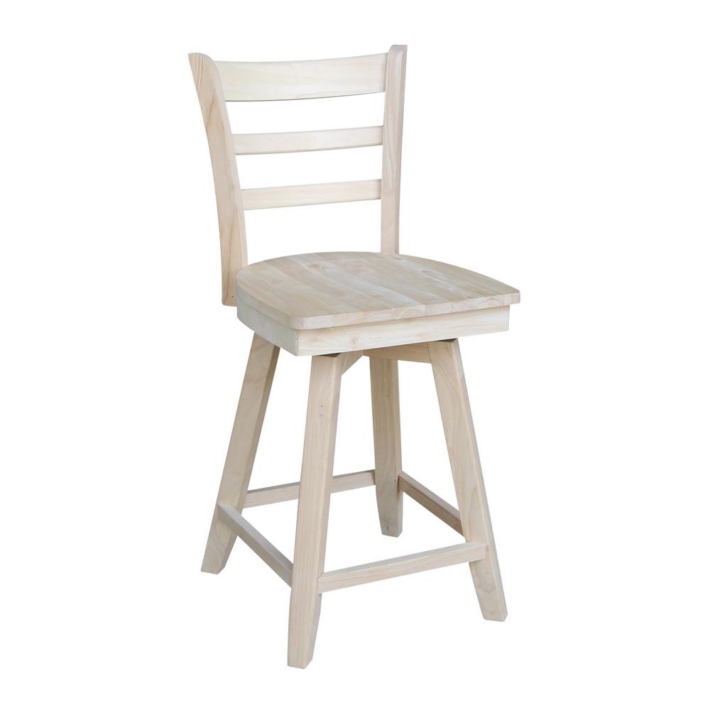 Emily Counter height Stool - 24" Seat Height - With Swivel And Auto Return, Unfinished. Picture 3