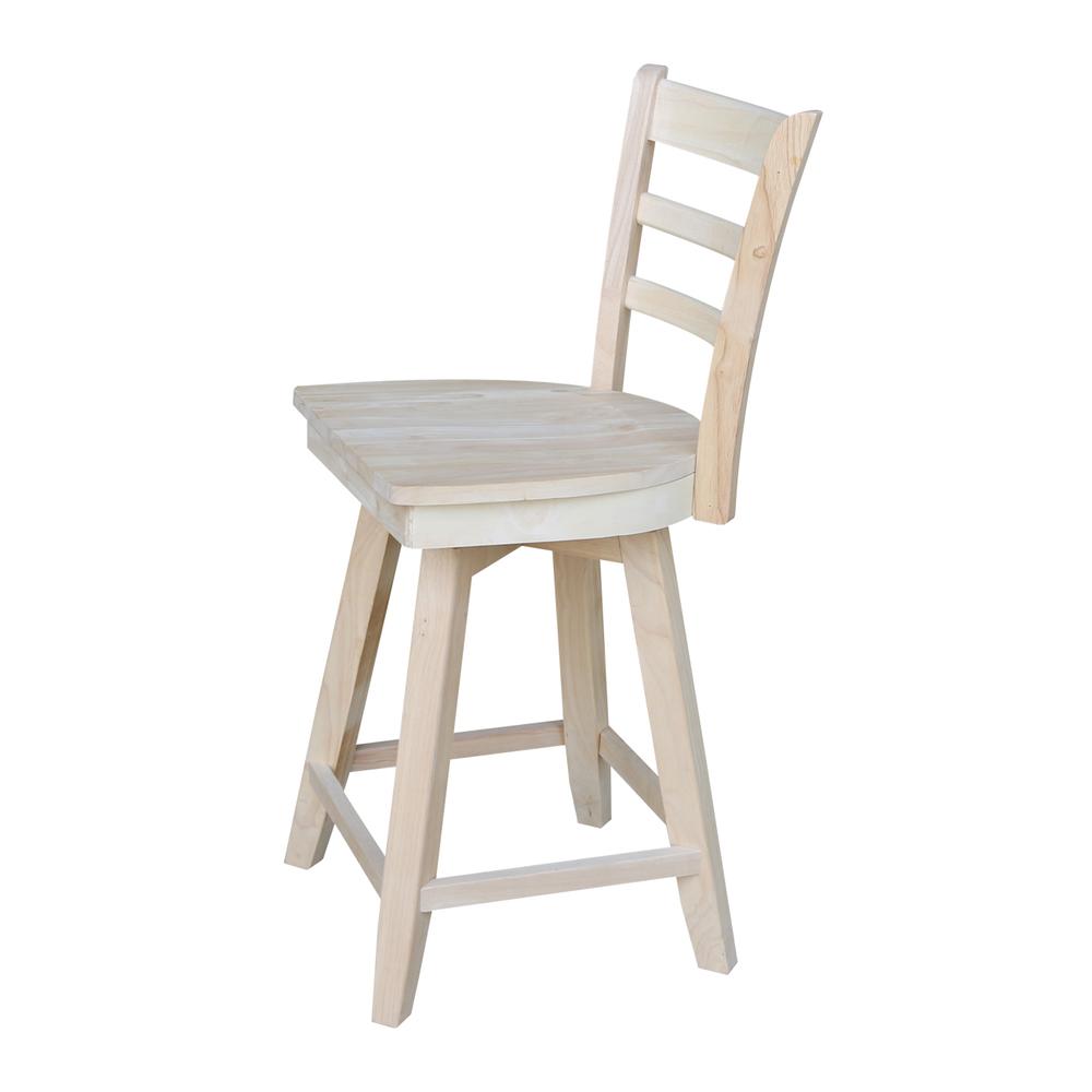 Emily Counter height Stool - 24" Seat Height - With Swivel And Auto Return, Unfinished. Picture 6