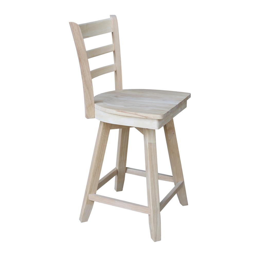 Emily Counter height Stool - 24" Seat Height - With Swivel And Auto Return, Unfinished. Picture 7