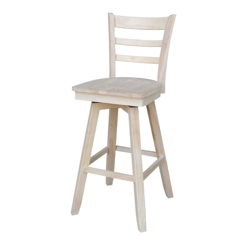 Emily Bar height Stool - 30" Seat Height - With Swivel And Auto Return, Unfinished. Picture 10