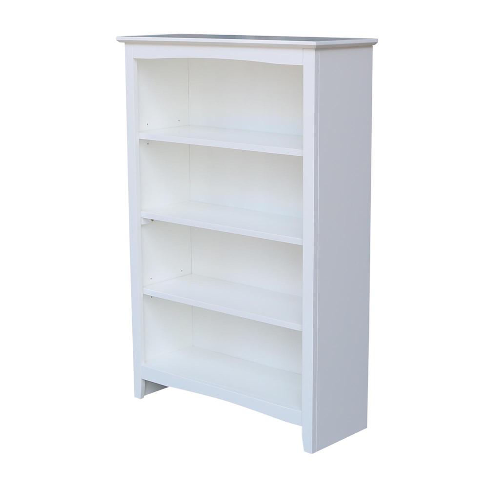 Shaker Bookcase - 48"H, White, White. Picture 14