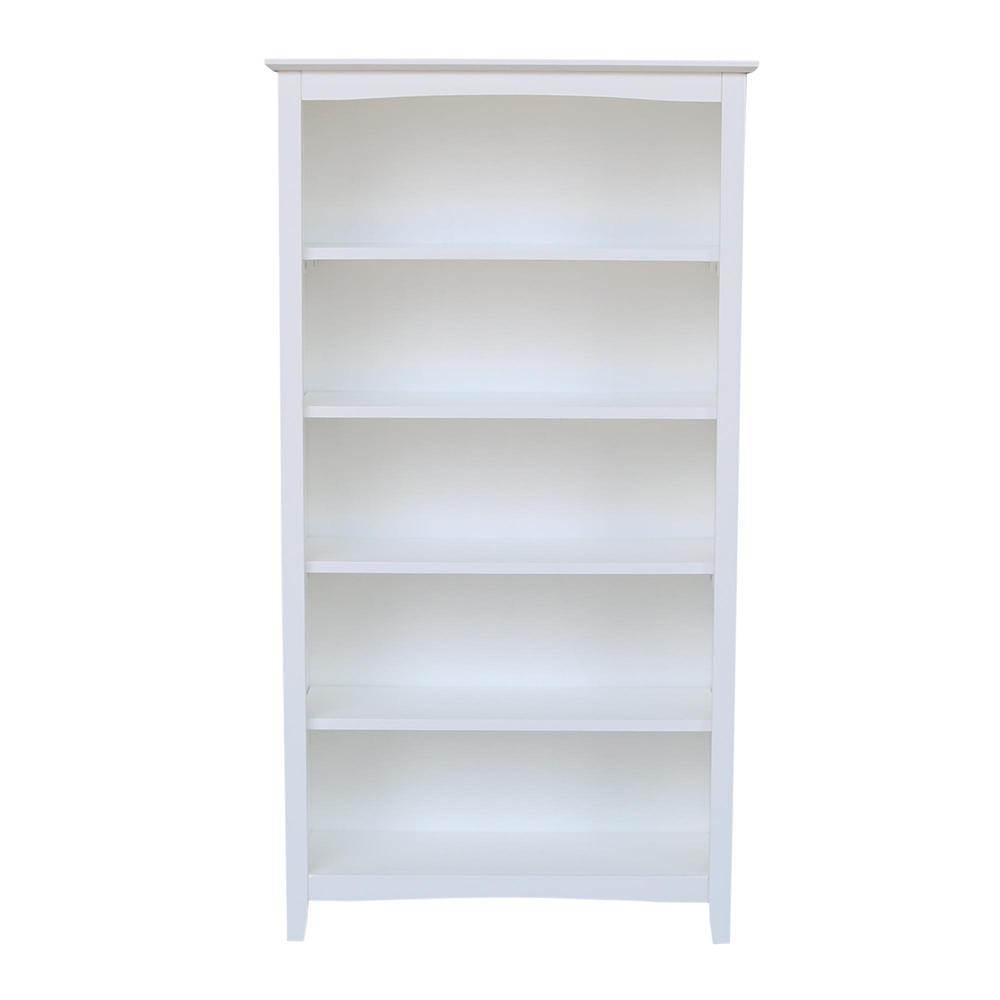 Shaker Bookcase - 60"H, White, White. Picture 10
