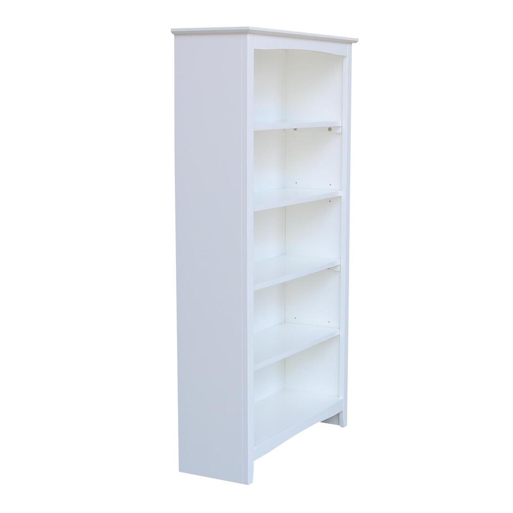 Shaker Bookcase - 60"H, White, White. Picture 11