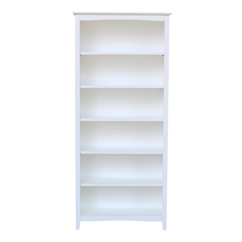 Shaker Bookcase - 72"H, White, White. Picture 9