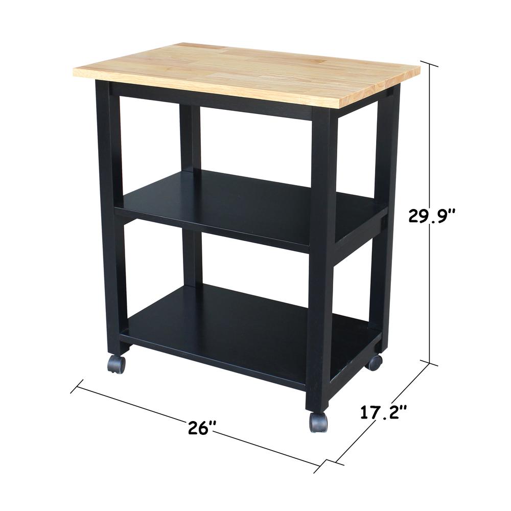 Microwave Cart, Black/Natural. Picture 2
