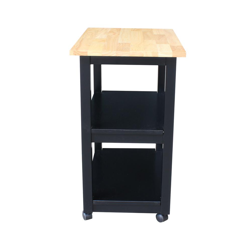 Microwave Cart, Black/Natural. Picture 4