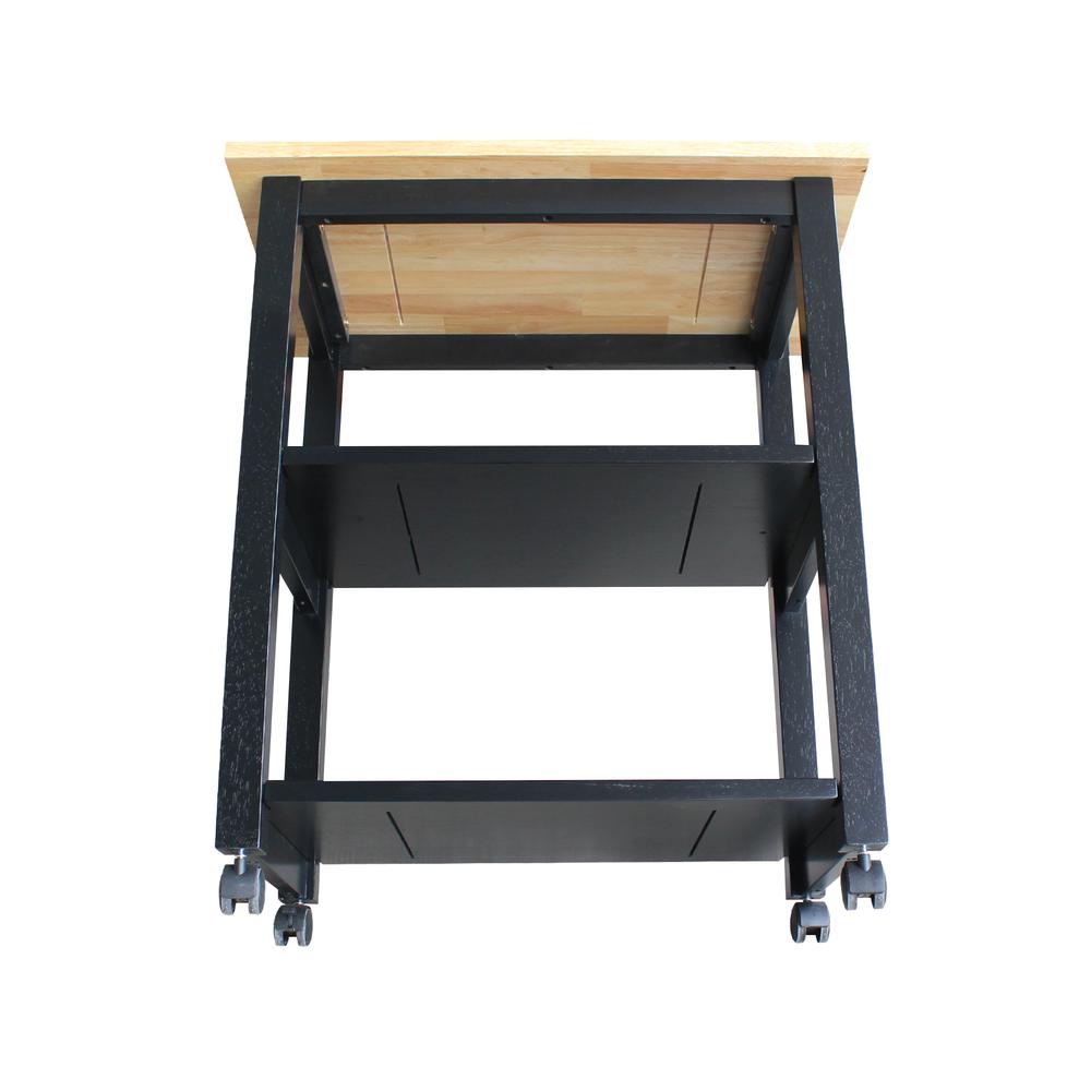 Microwave Cart, Black/Natural. Picture 5