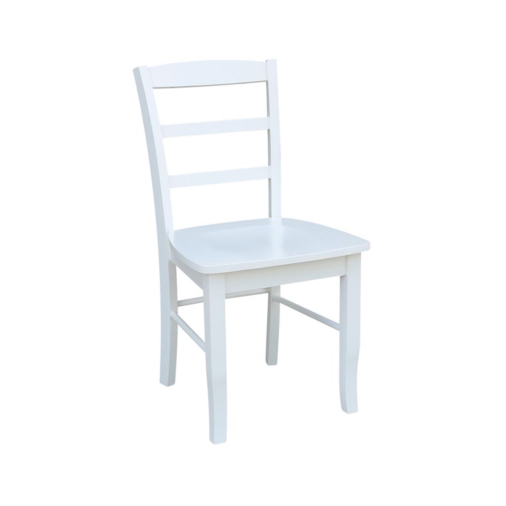 Set of Two Madrid Ladderback Chairs, White. Picture 8