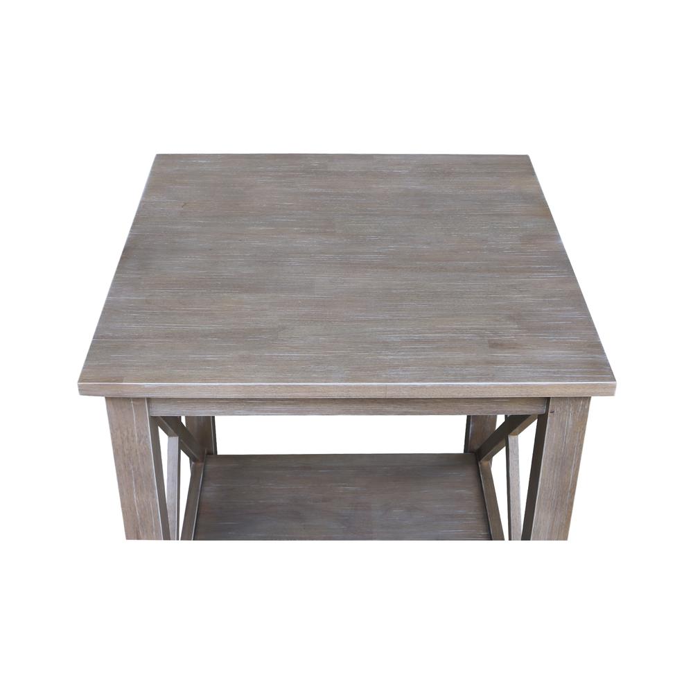 Hampton End Table, Washed Gray Taupe. Picture 2