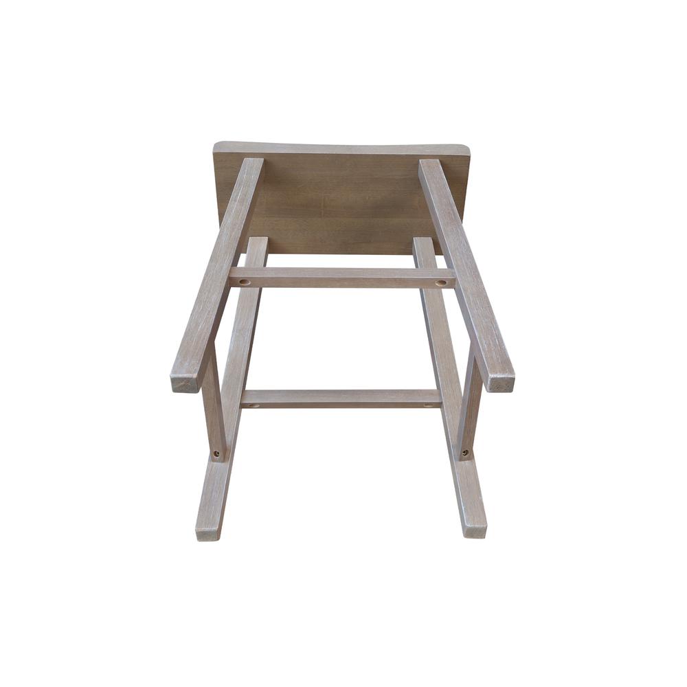 Saddle Seat Counter Height Stool in Washed Gray Taupe with 24 in. Seat Height. Picture 6