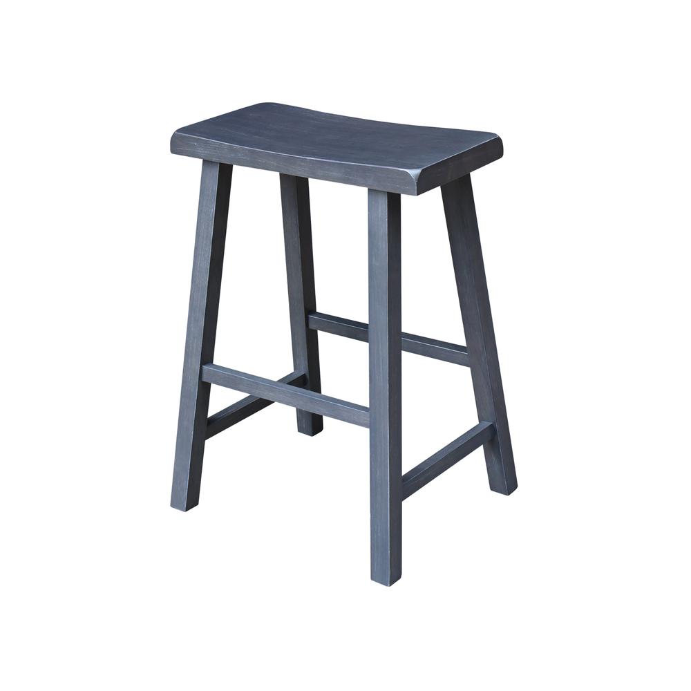 Saddle Seat Counter Height Stool in Heather Gray with 24 in. Seat Height. Picture 1