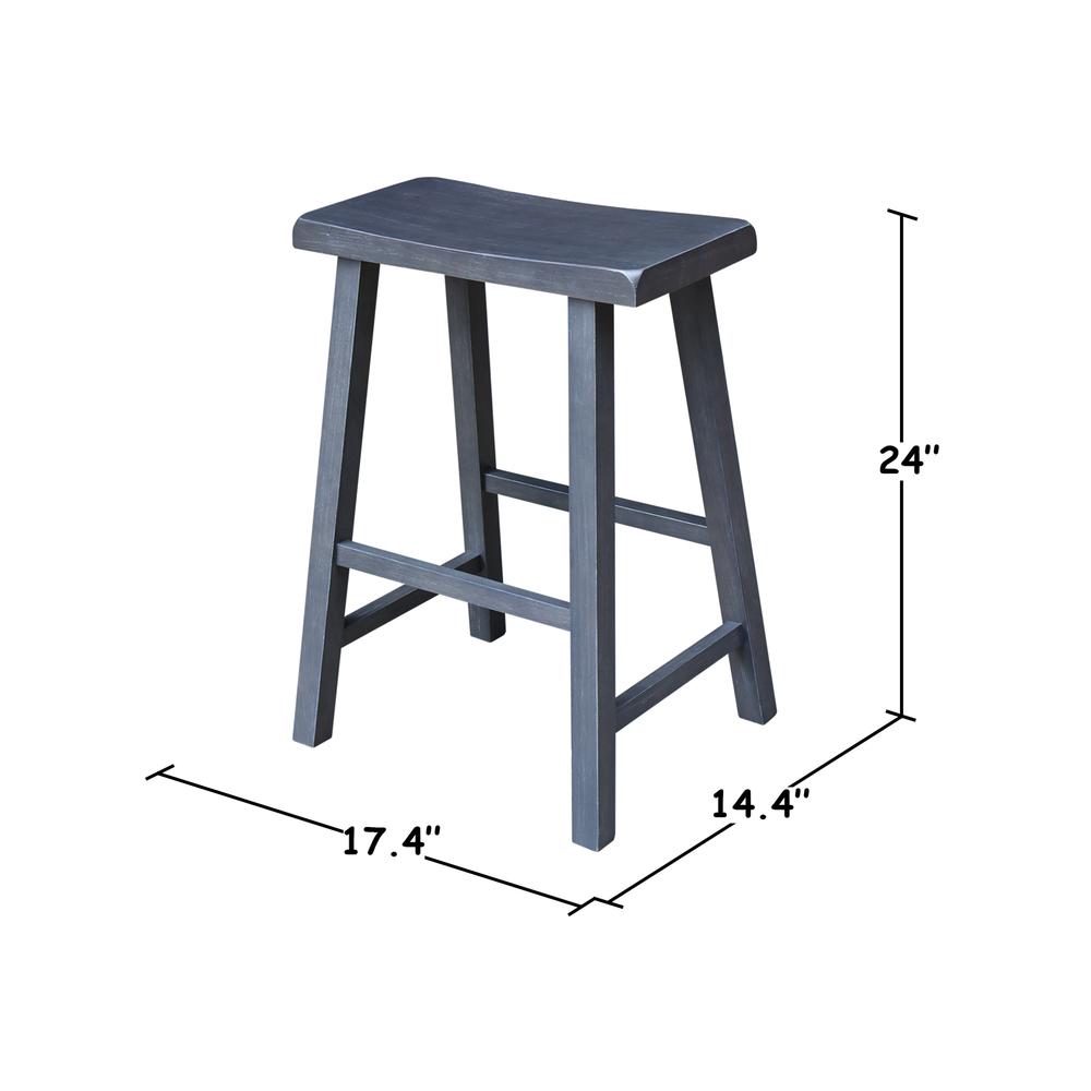Saddle Seat Counter Height Stool in Heather Gray with 24 in. Seat Height. Picture 7