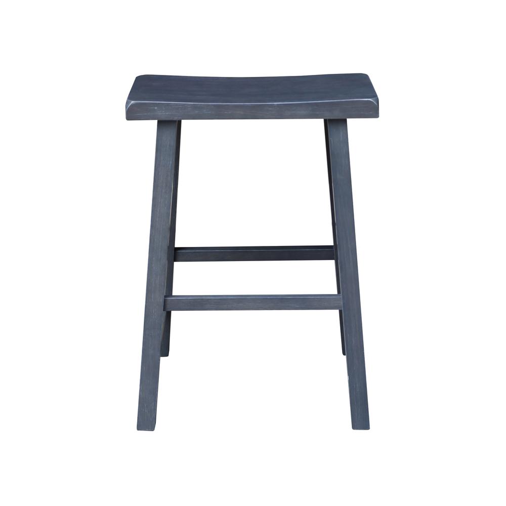 Saddle Seat Counter Height Stool in Heather Gray with 24 in. Seat Height. Picture 3