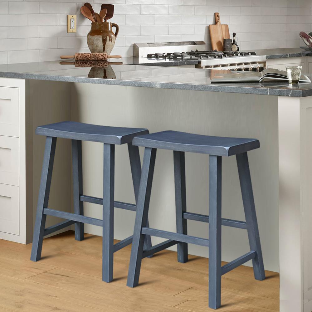 Saddle Seat Counter Height Stool in Heather Gray with 24 in. Seat Height. Picture 2