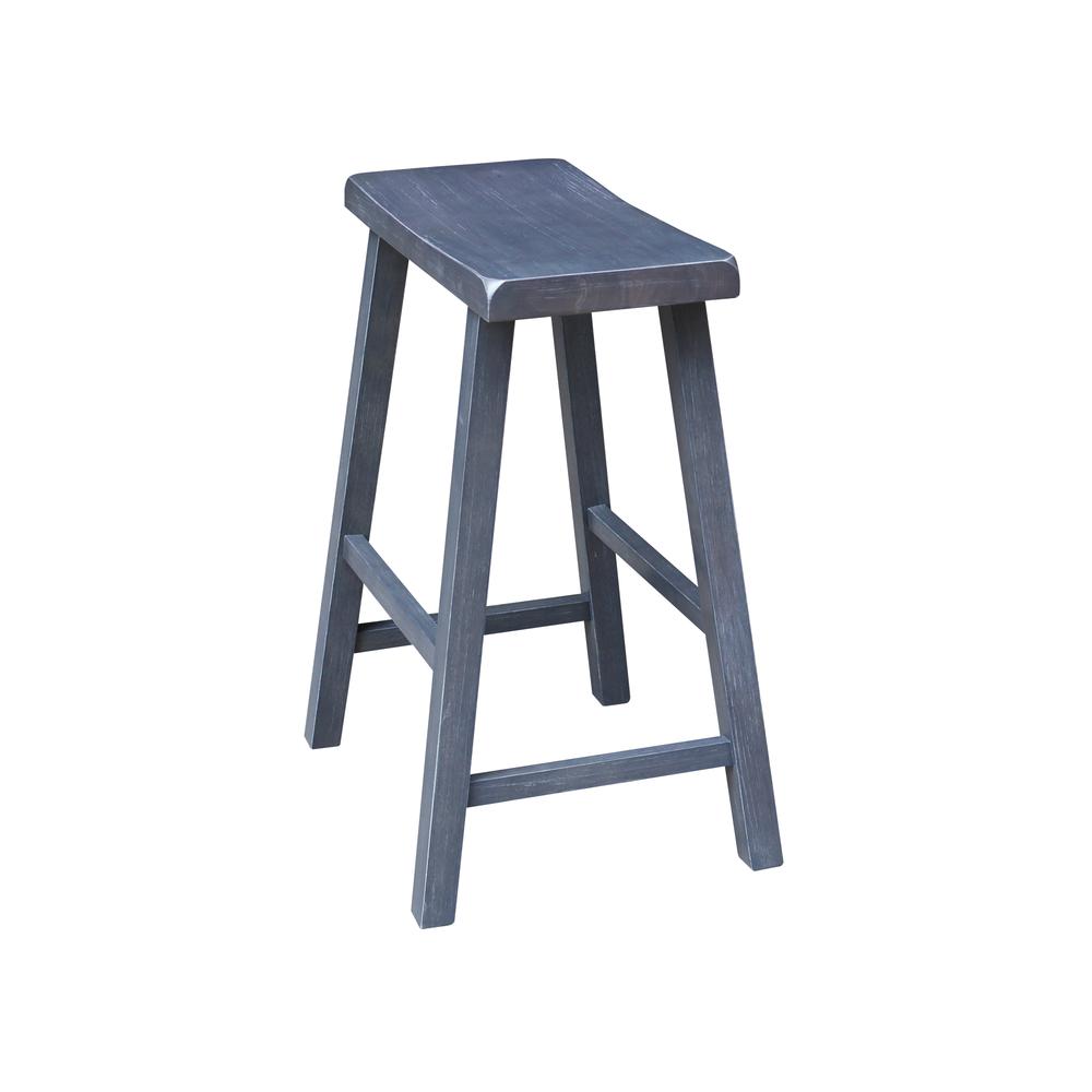 Saddle Seat Counter Height Stool in Heather Gray with 24 in. Seat Height. Picture 4