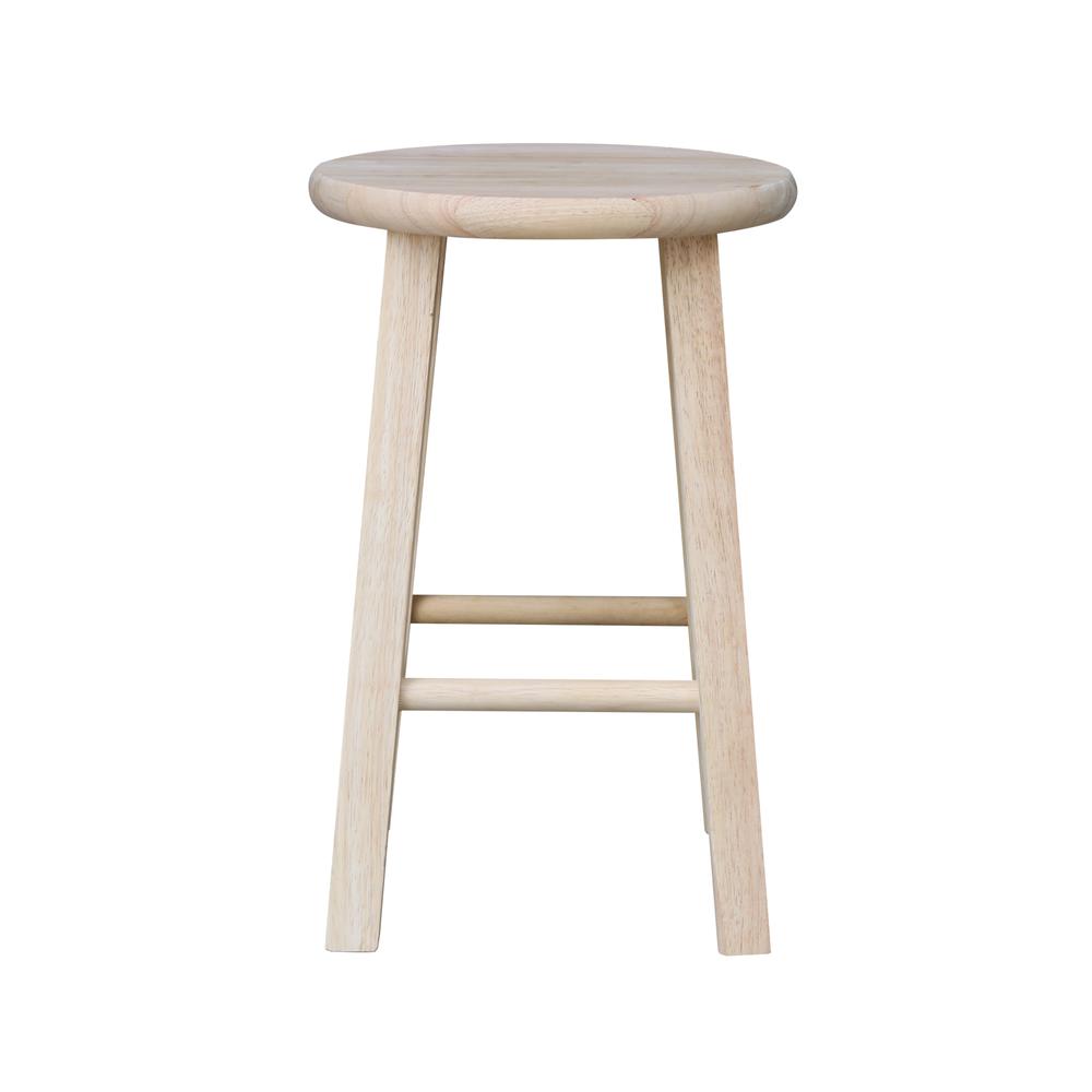 Round Top Stool - 18" Seat Height, Unfinished. Picture 3
