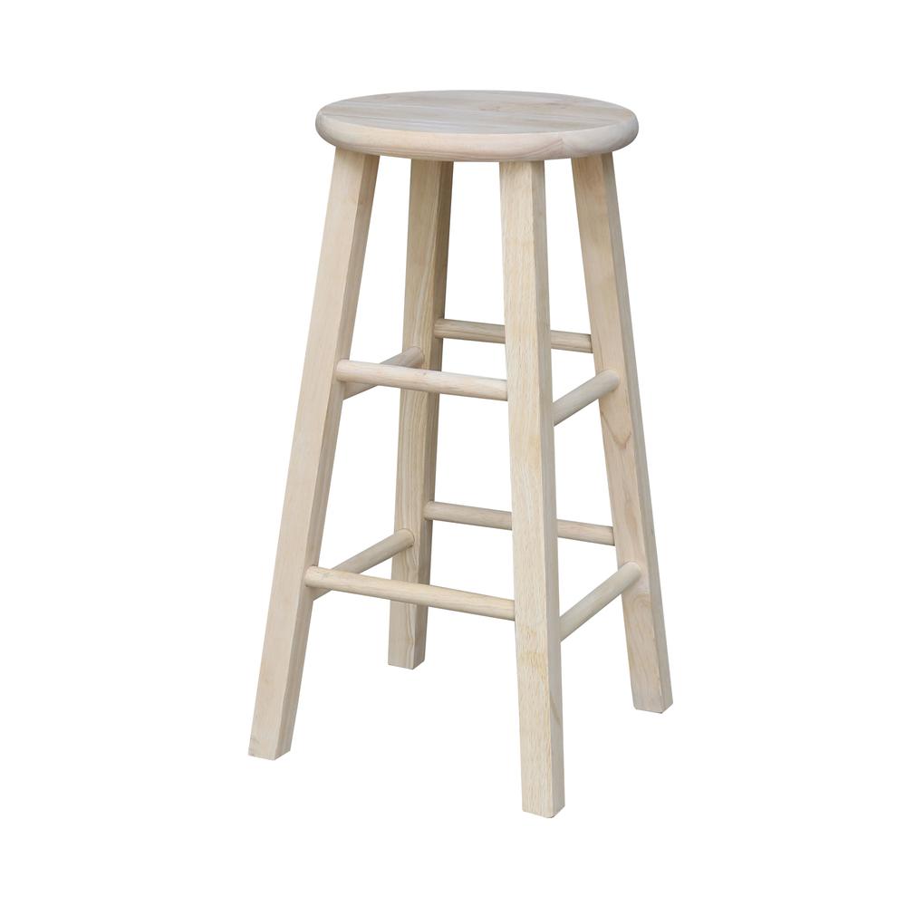 Round Top Stool - 24" Seat Height, Unfinished. Picture 6