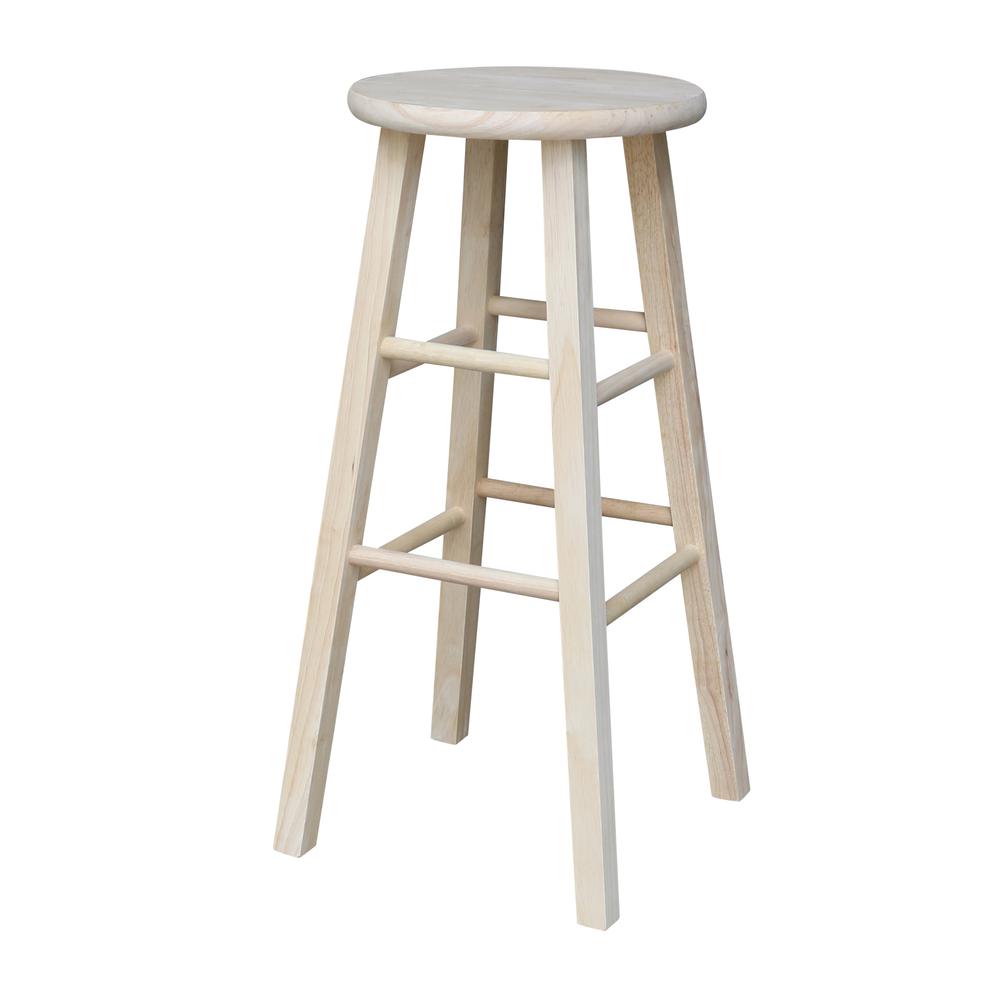 Round Top Stool - 29" Seat Height, Unfinished. Picture 1