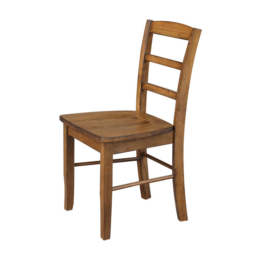 Set of Two Madrid Ladderback Chairs, Pecan. Picture 4