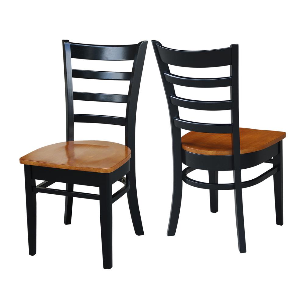 Set of Two Emily Side Chairs, Black/Cherry. Picture 4
