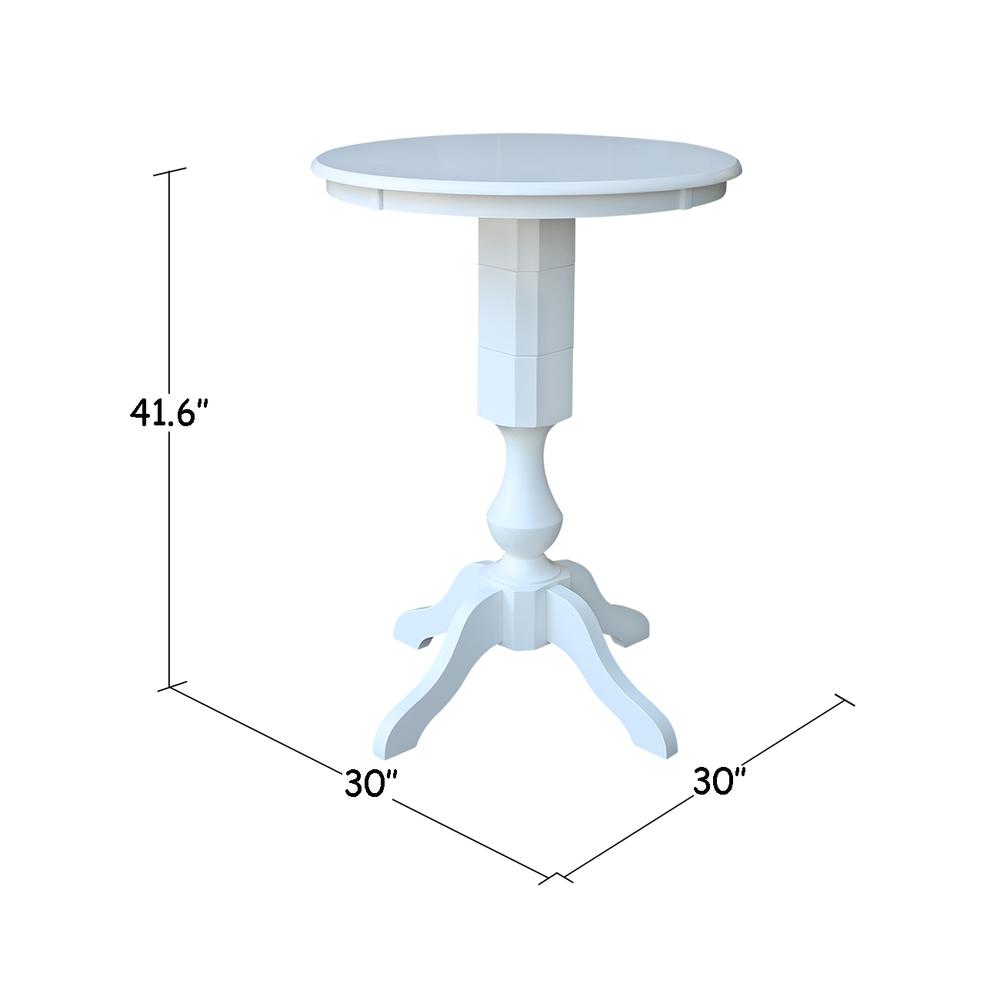 30" Round Top Pedestal Table - 40.9"H, White. Picture 1