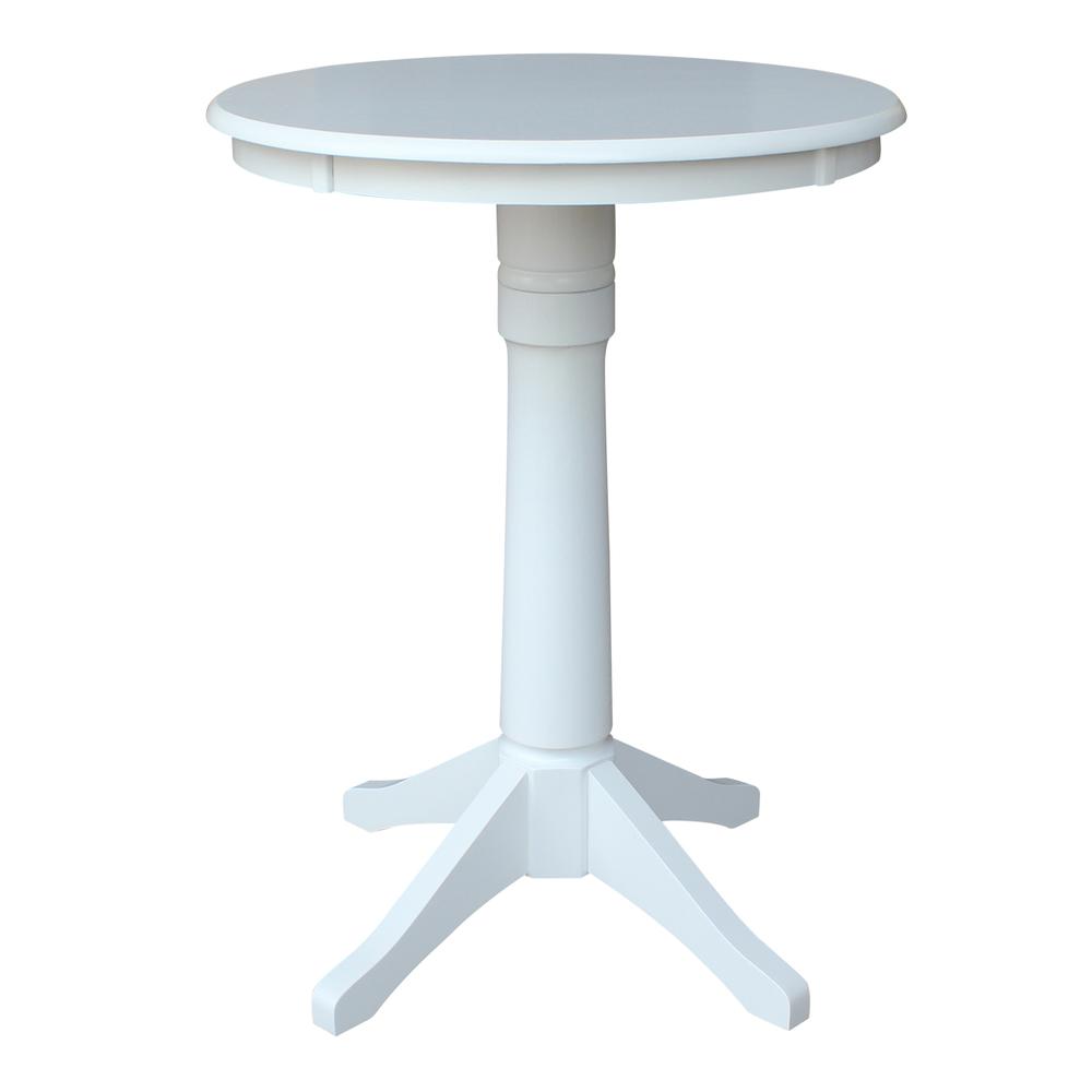 30" Round Top Pedestal Table - 34.9"H, White. Picture 8