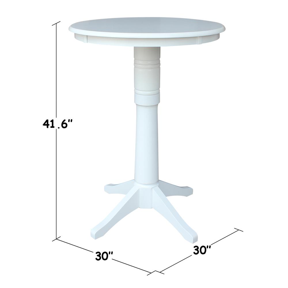30" Round Top Pedestal Table - 34.9"H, White. Picture 4