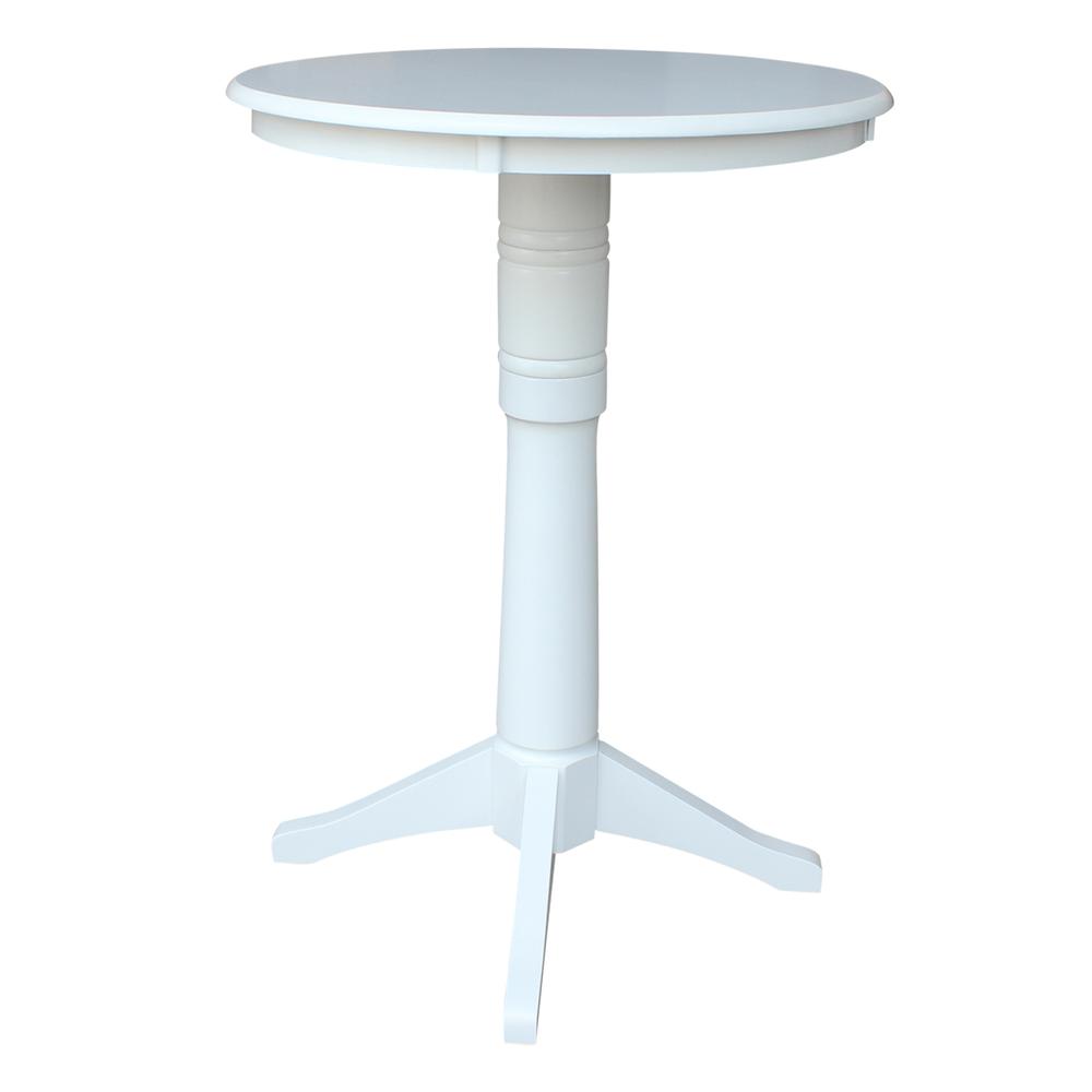 30" Round Top Pedestal Table - 34.9"H, White. Picture 5