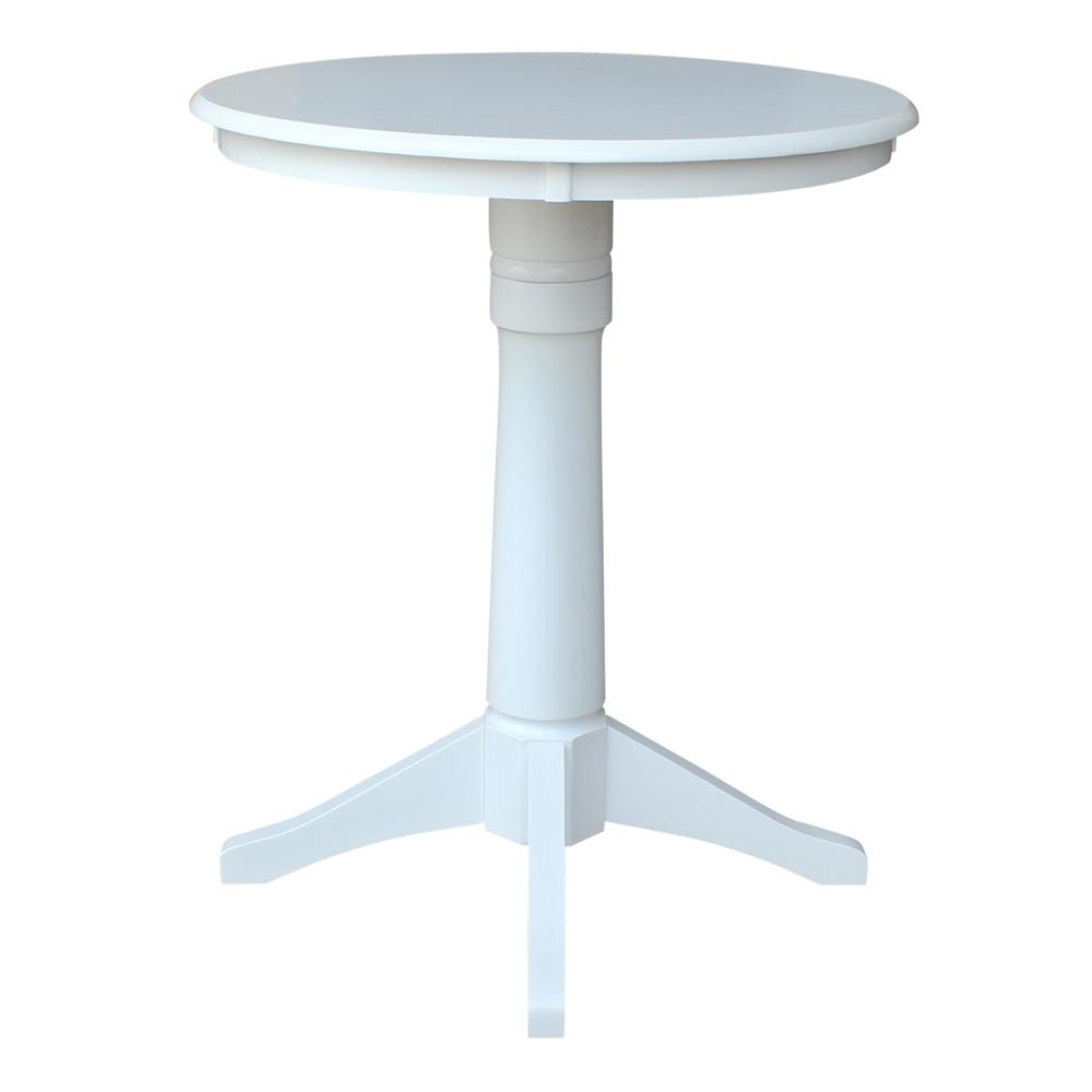 30" Round Top Pedestal Table - 34.9"H, White. Picture 2
