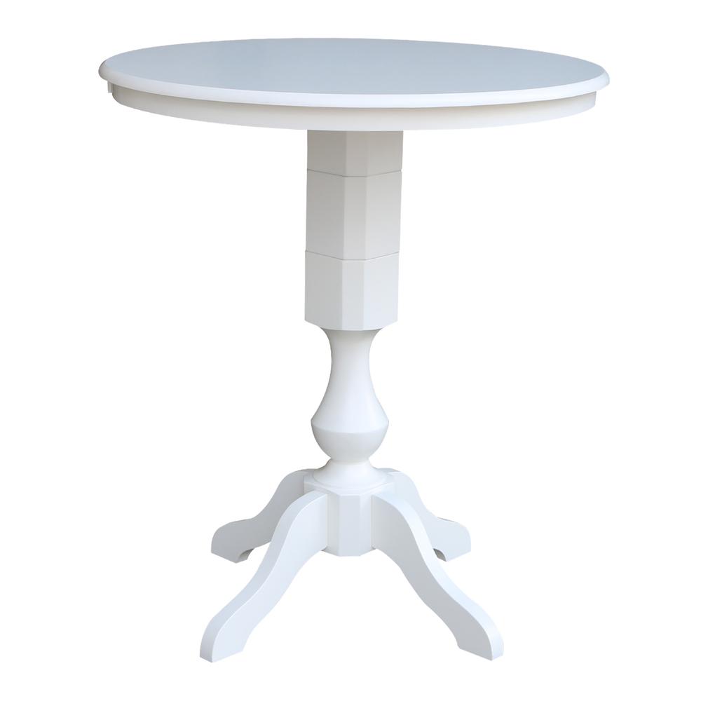 36" Round Top Pedestal Table - 40.9"H, White. Picture 4