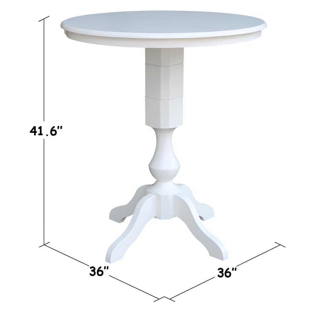 36" Round Top Pedestal Table - 40.9"H, White. Picture 1