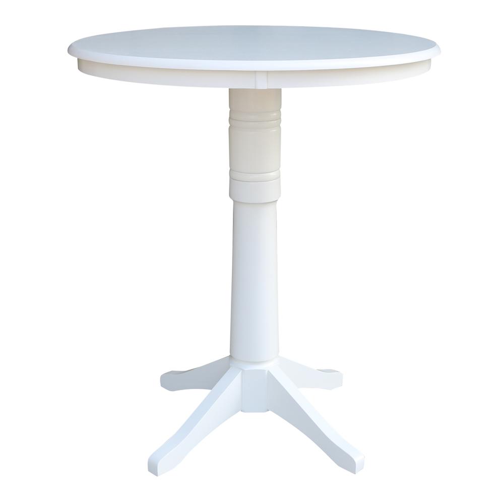 36" Round Top Pedestal Table - 34.9"H, White. Picture 7