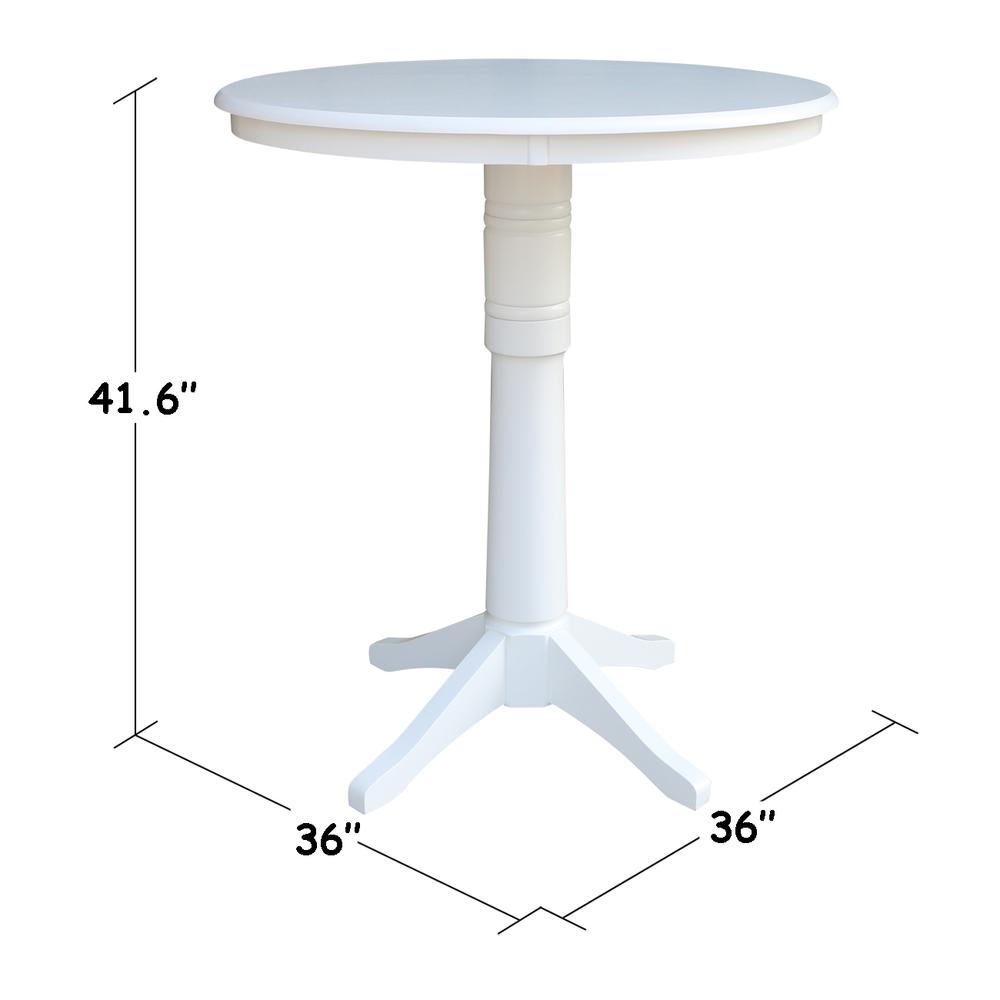 36" Round Top Pedestal Table - 34.9"H, White. Picture 4