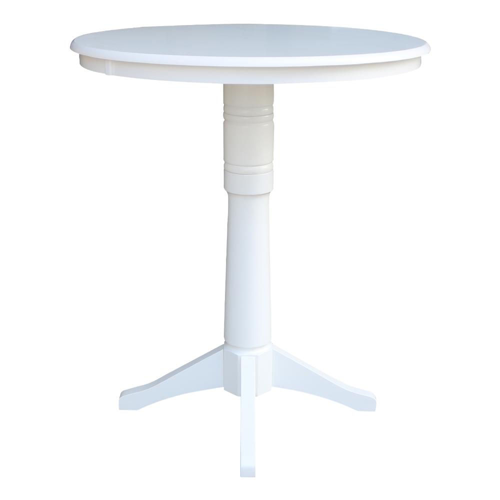 36" Round Top Pedestal Table - 34.9"H, White. Picture 5