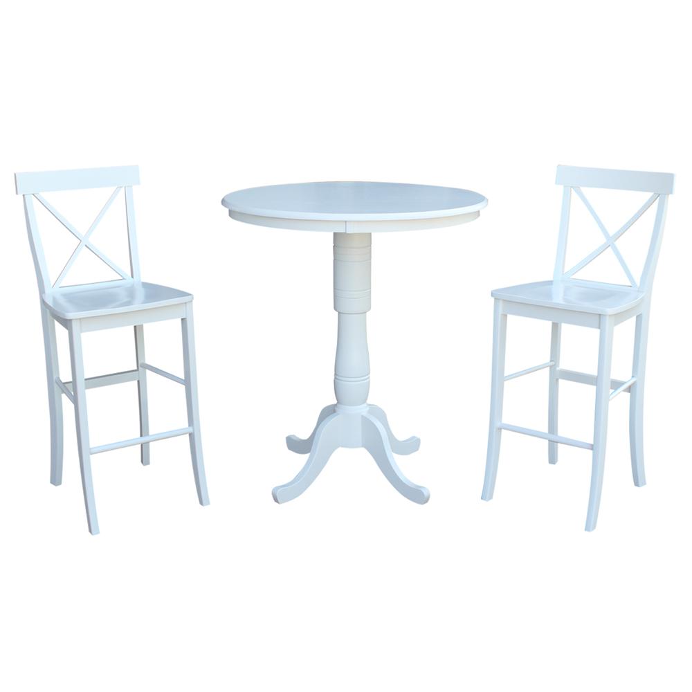 36" Round Top Pedestal Table - 40.9"H, White. Picture 6