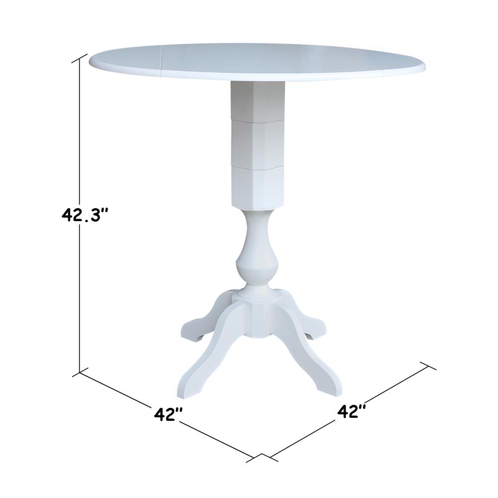 42 In Round dual drop Leaf Pedestal Table - 29.5 "H, White. Picture 29
