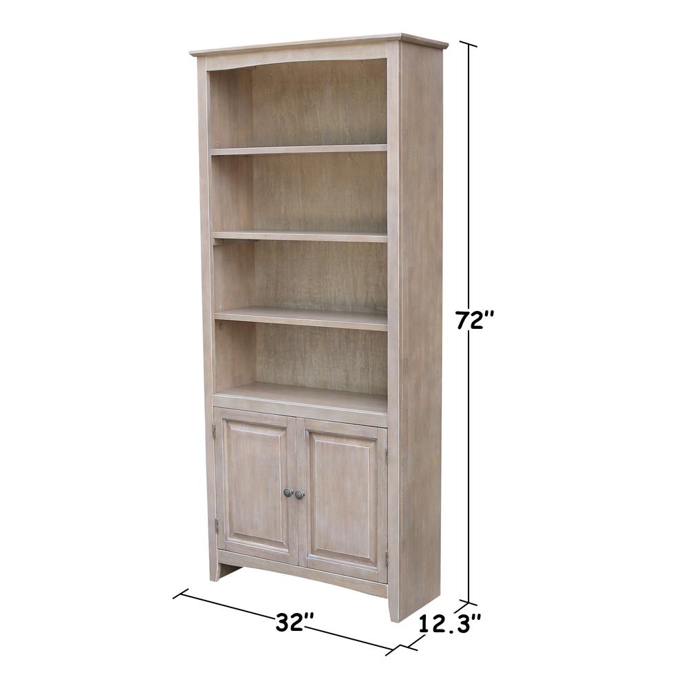 Shaker Bookcase - 72"H , Washed Gray Taupe. Picture 2