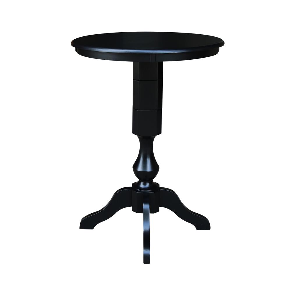 30" Round Top Pedestal Table - 40.9"H, Black. Picture 2
