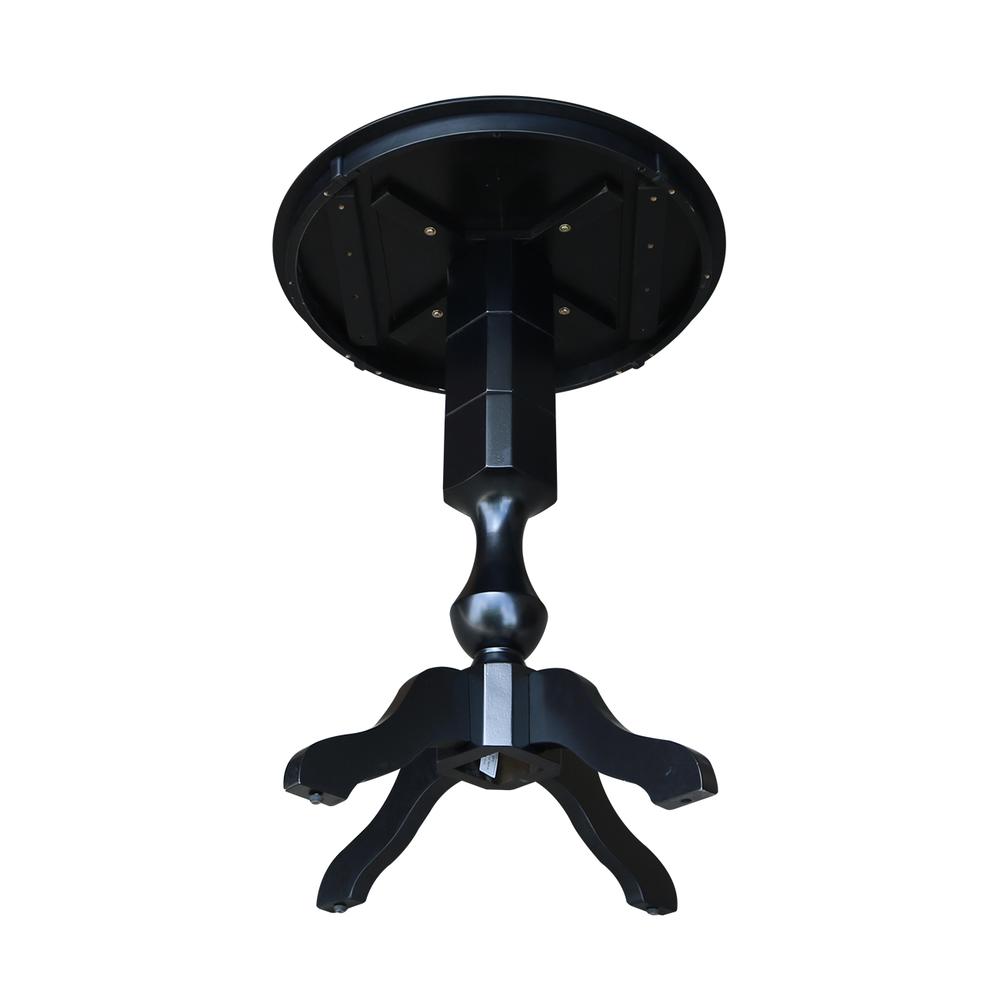 30" Round Top Pedestal Table - 40.9"H, Black. Picture 3