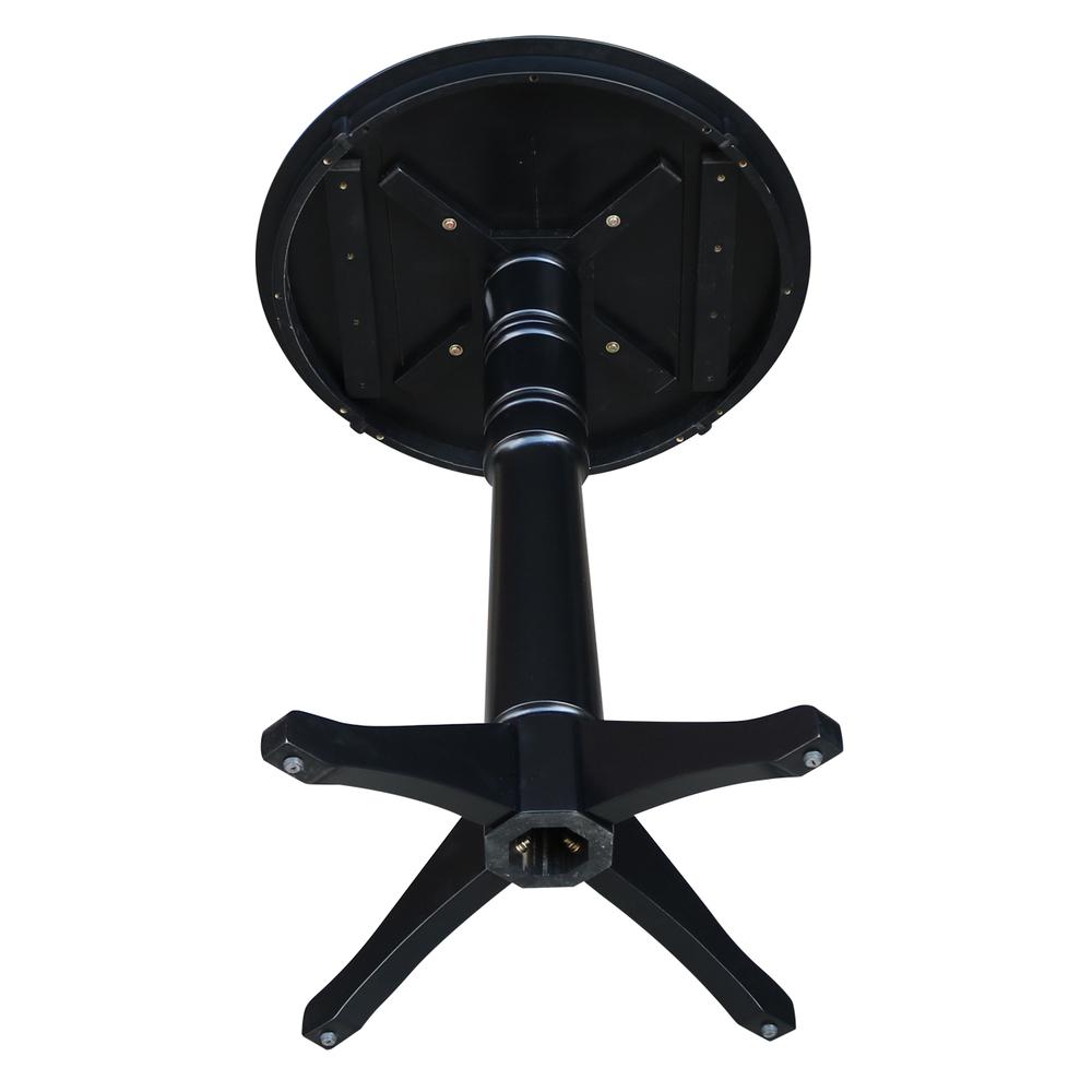 30" Round Top Pedestal Table - 34.9"H, Black. Picture 6