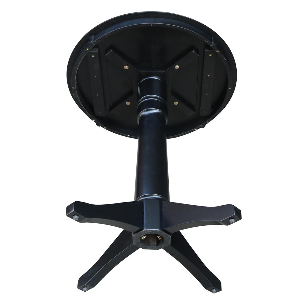 30" Round Top Pedestal Table - 34.9"H, Black. Picture 3