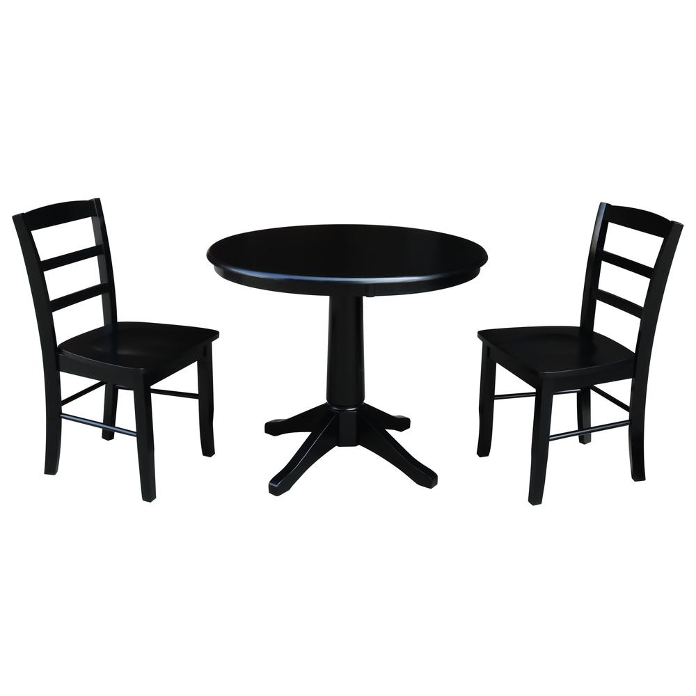 36" Round Top Pedestal Table - With 2 Madrid Chairs. Picture 1