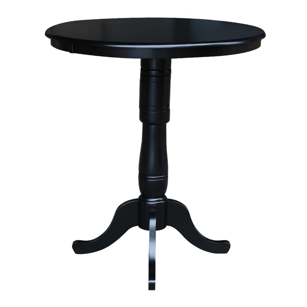 36" Round Top Pedestal Table - 40.9"H, Black. Picture 2