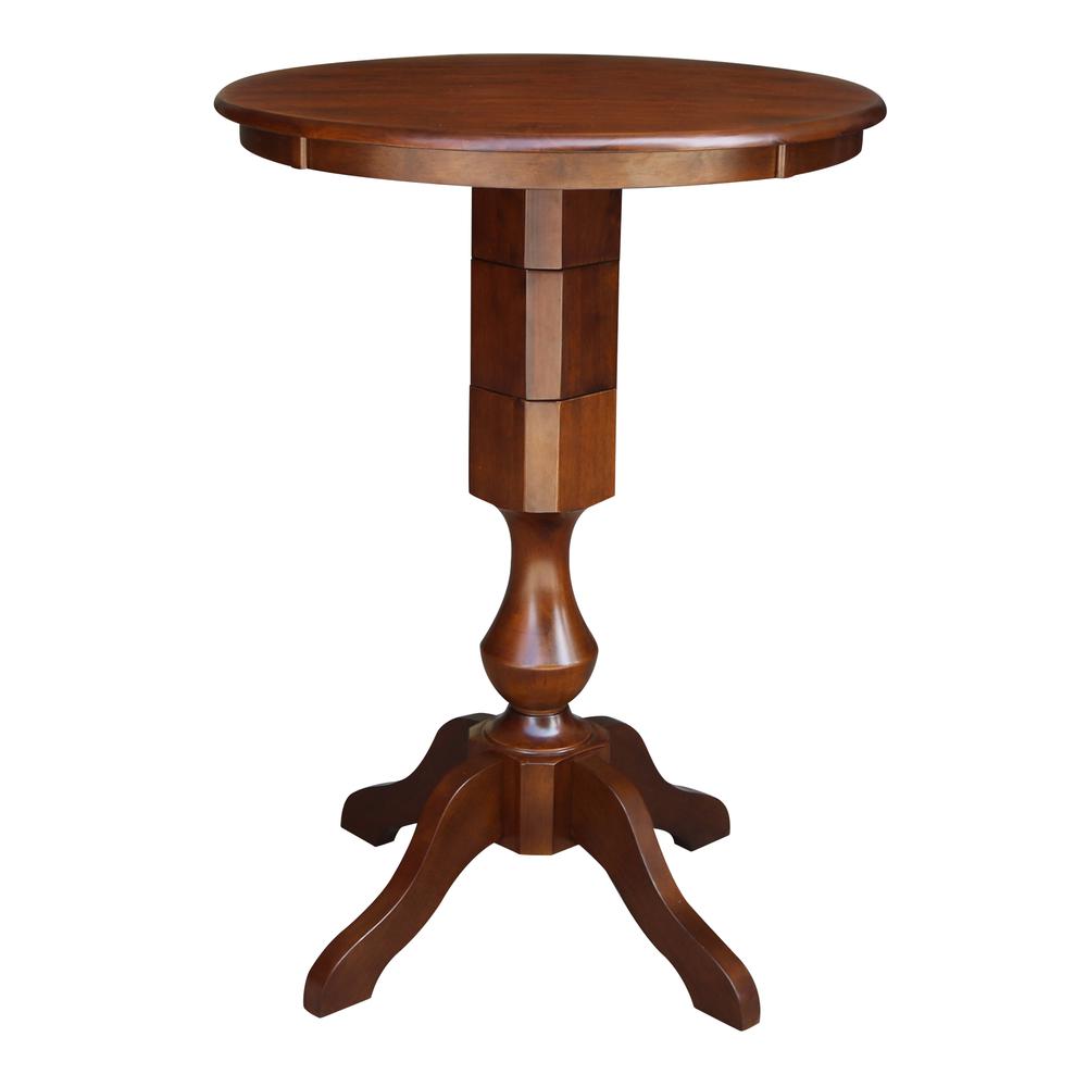 30" Round Top Pedestal Table - 40.9"H, Espresso. Picture 4
