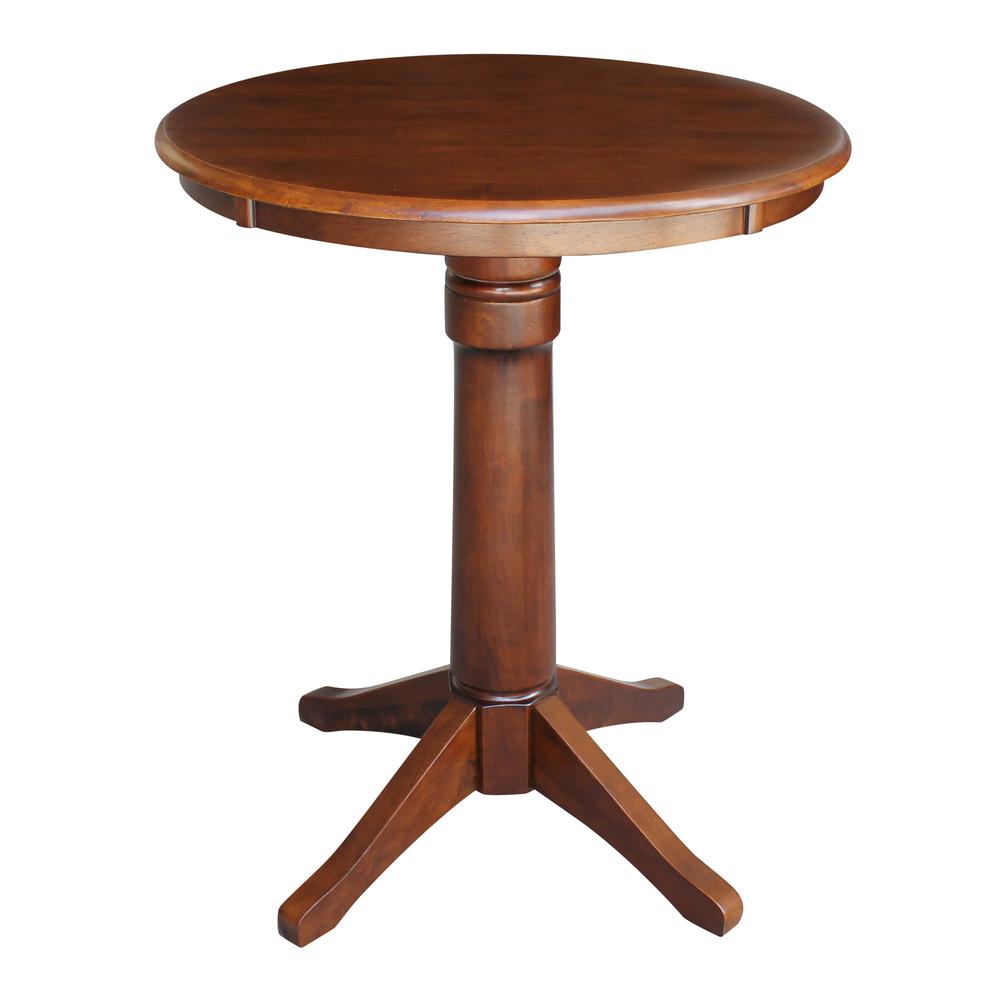 30" Round Top Pedestal Table - 34.9"H, Espresso. Picture 7