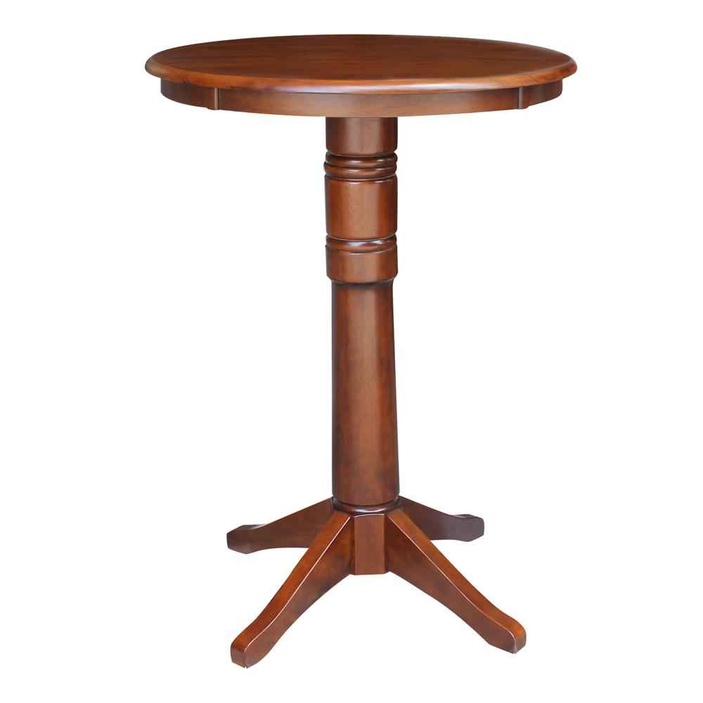 30" Round Top Pedestal Table - 34.9"H, Espresso. Picture 6