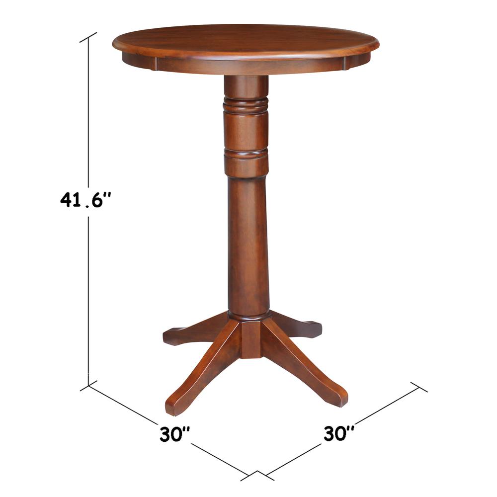 30" Round Top Pedestal Table - 34.9"H, Espresso. Picture 4
